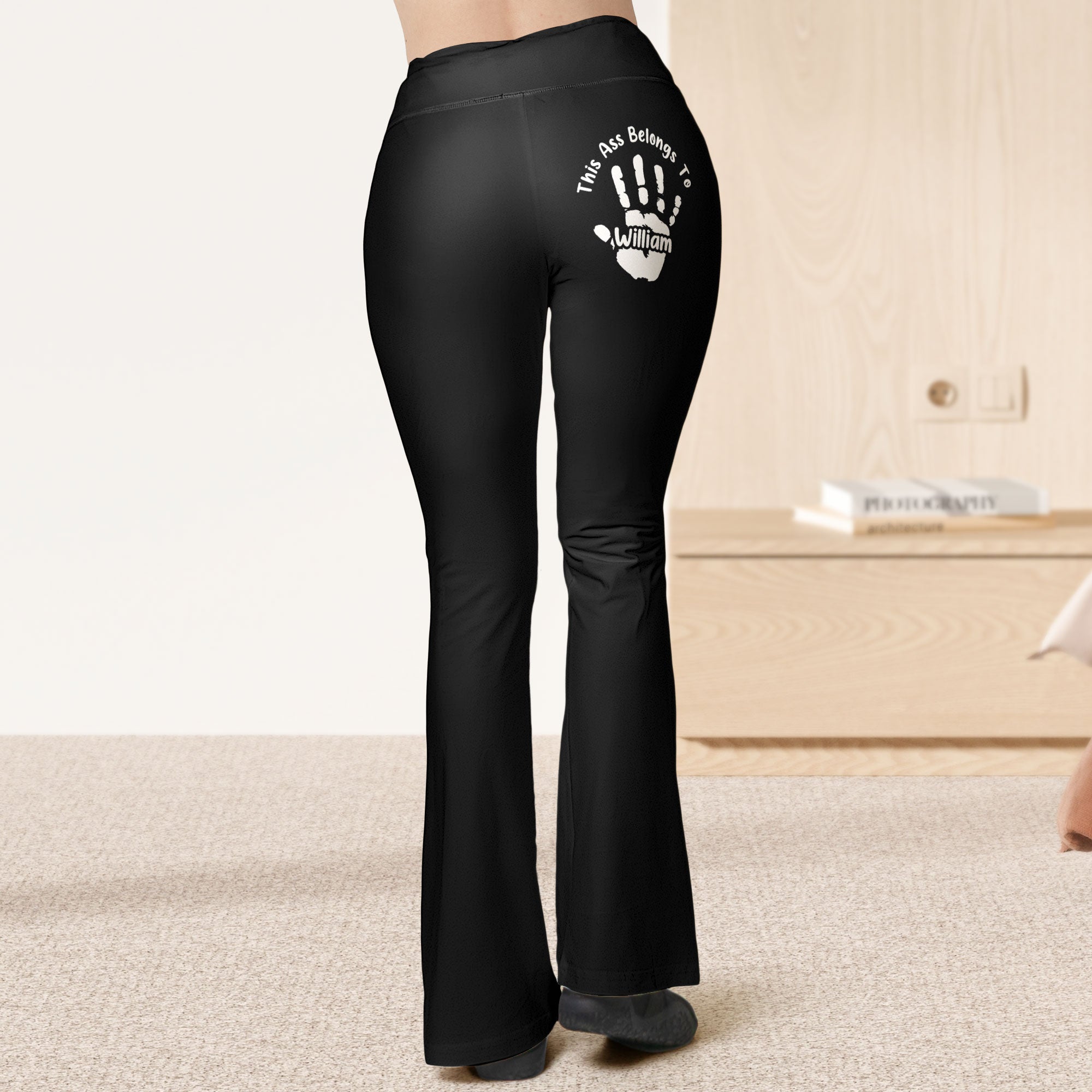 This A$$ Belongs To - Naughty Gifts For Wife, Girlfriend - Personalized Flare Leggings - Christmas Gift For Wife
