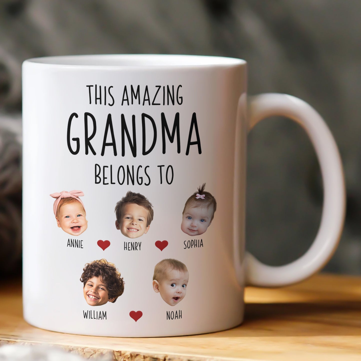 This Amazing Grandma Belongs To Custom Kids Faces - Personalized Photo Mug