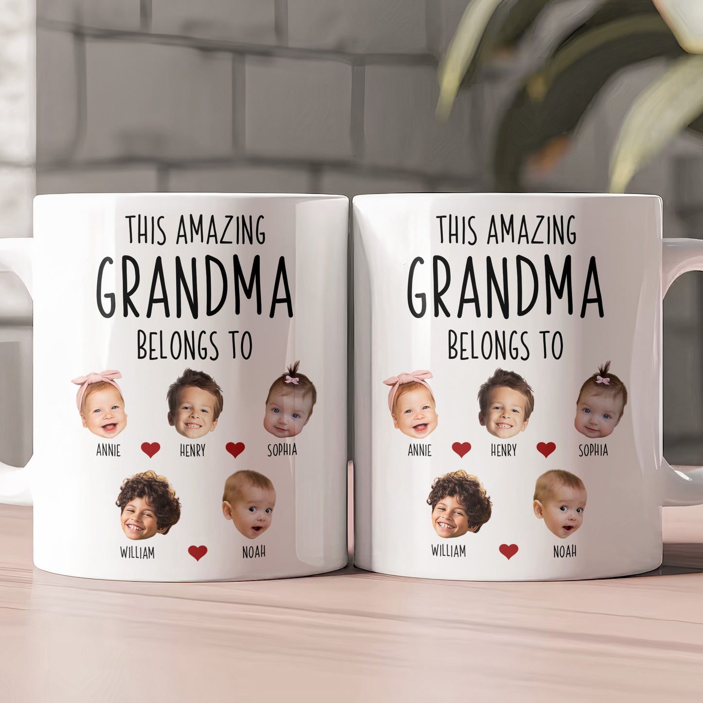 This Amazing Grandma Belongs To Custom Kids Faces - Personalized Photo Mug