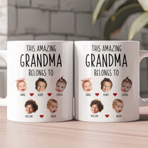 This Amazing Grandma Belongs To Custom Kids Faces - Personalized Photo Mug