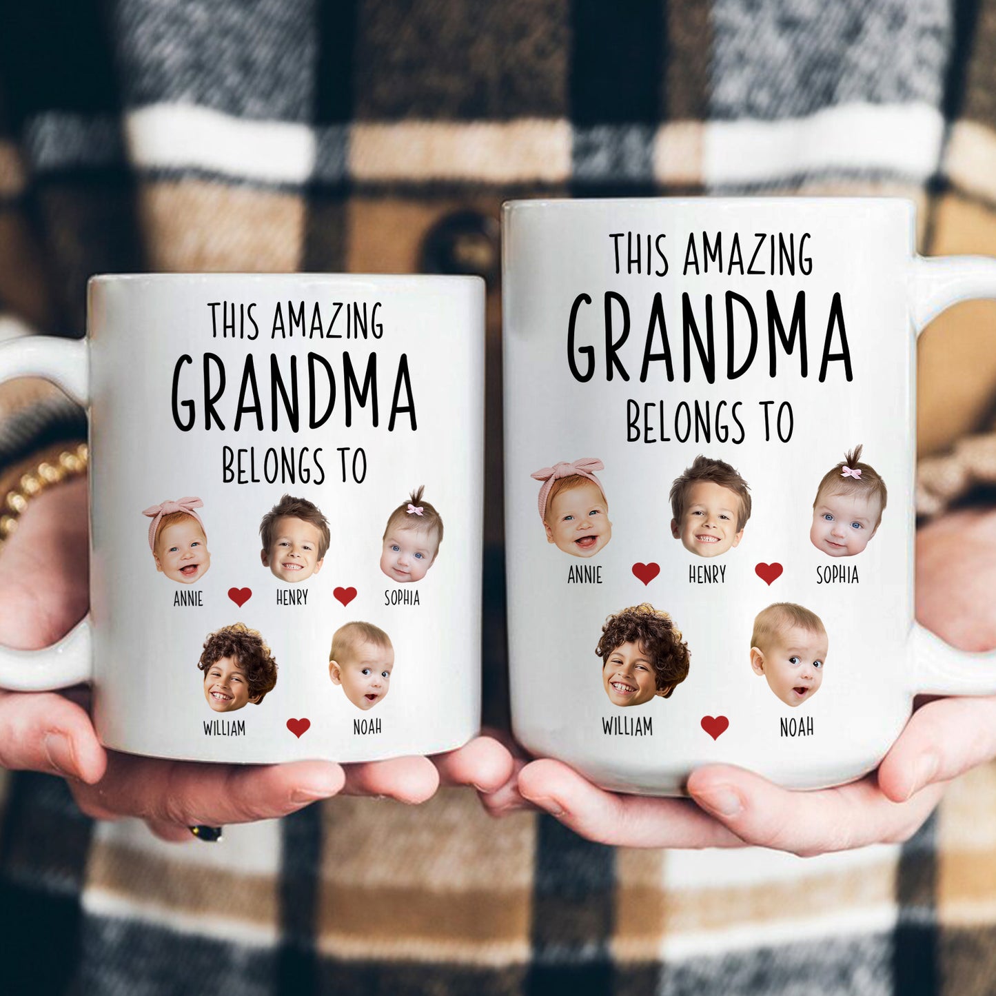 This Amazing Grandma Belongs To Custom Kids Faces - Personalized Photo Mug
