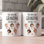 This Amazing Grandpa Belongs To Custom Kids Faces - Personalized Photo Mug