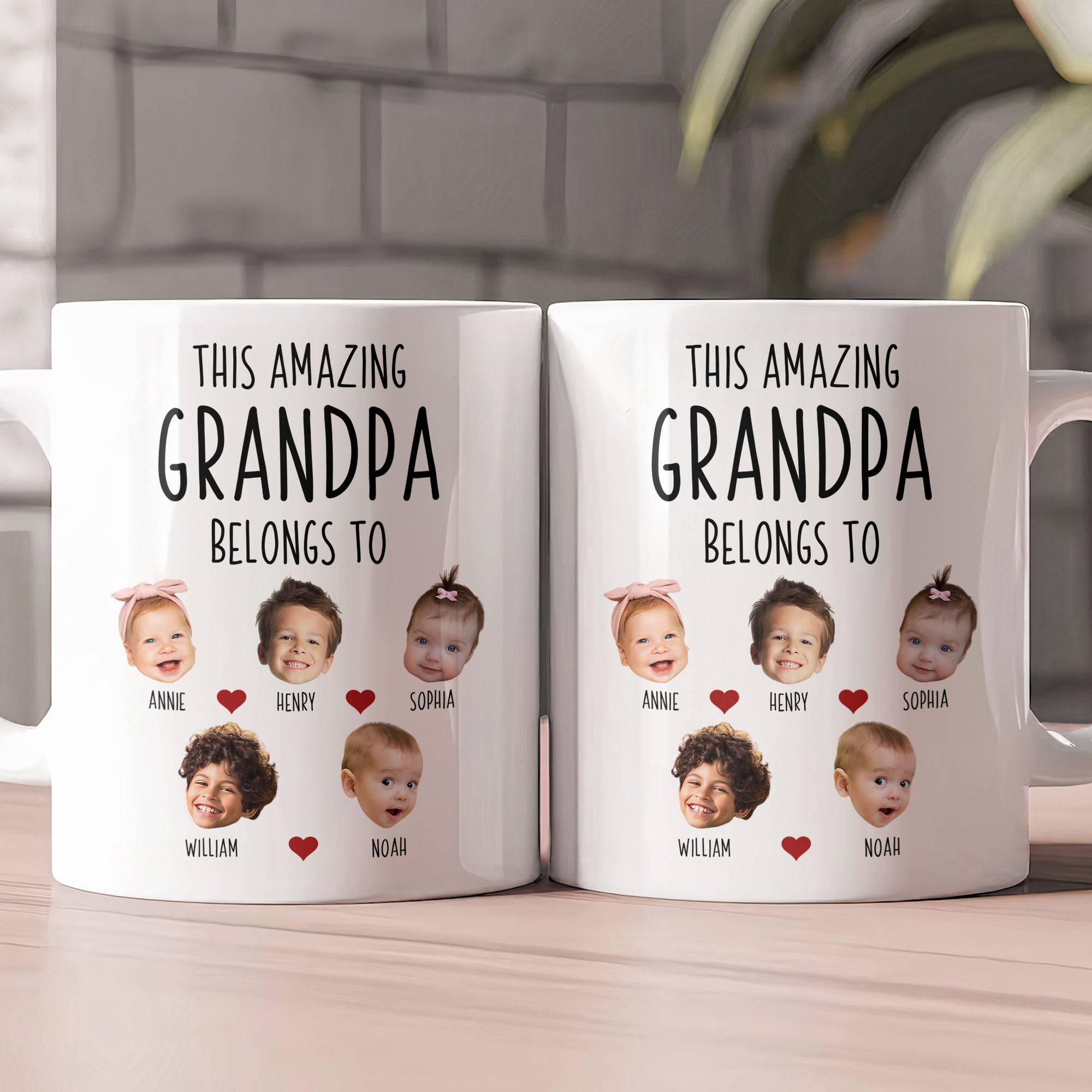 This Amazing Grandpa Belongs To Custom Kids Faces - Personalized Photo Mug