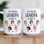 This Amazing Grandpa Belongs To Custom Kids Faces - Personalized Photo Mug