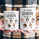 This Amazing Grandpa Belongs To Custom Kids Faces - Personalized Photo Mug