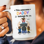 This Awesome Dad Belongs To Us - Personalized Mug