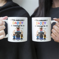 This Awesome Dad Belongs To Us - Personalized Mug