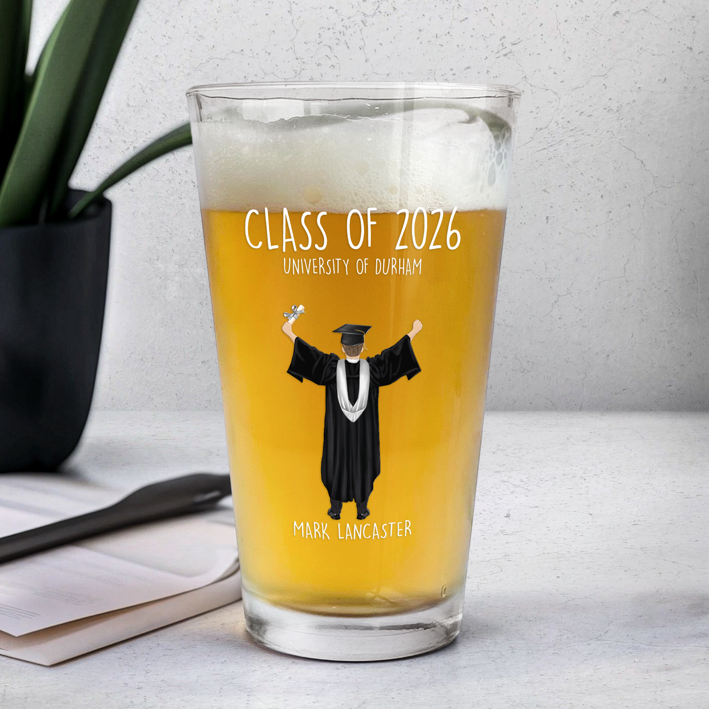 This Badass Has A Masters Degree - Personalized Beer Glass