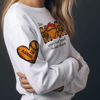 This Basketball Mom Wear Her Heart On Her Sleeve - Personalized Sweatshirt