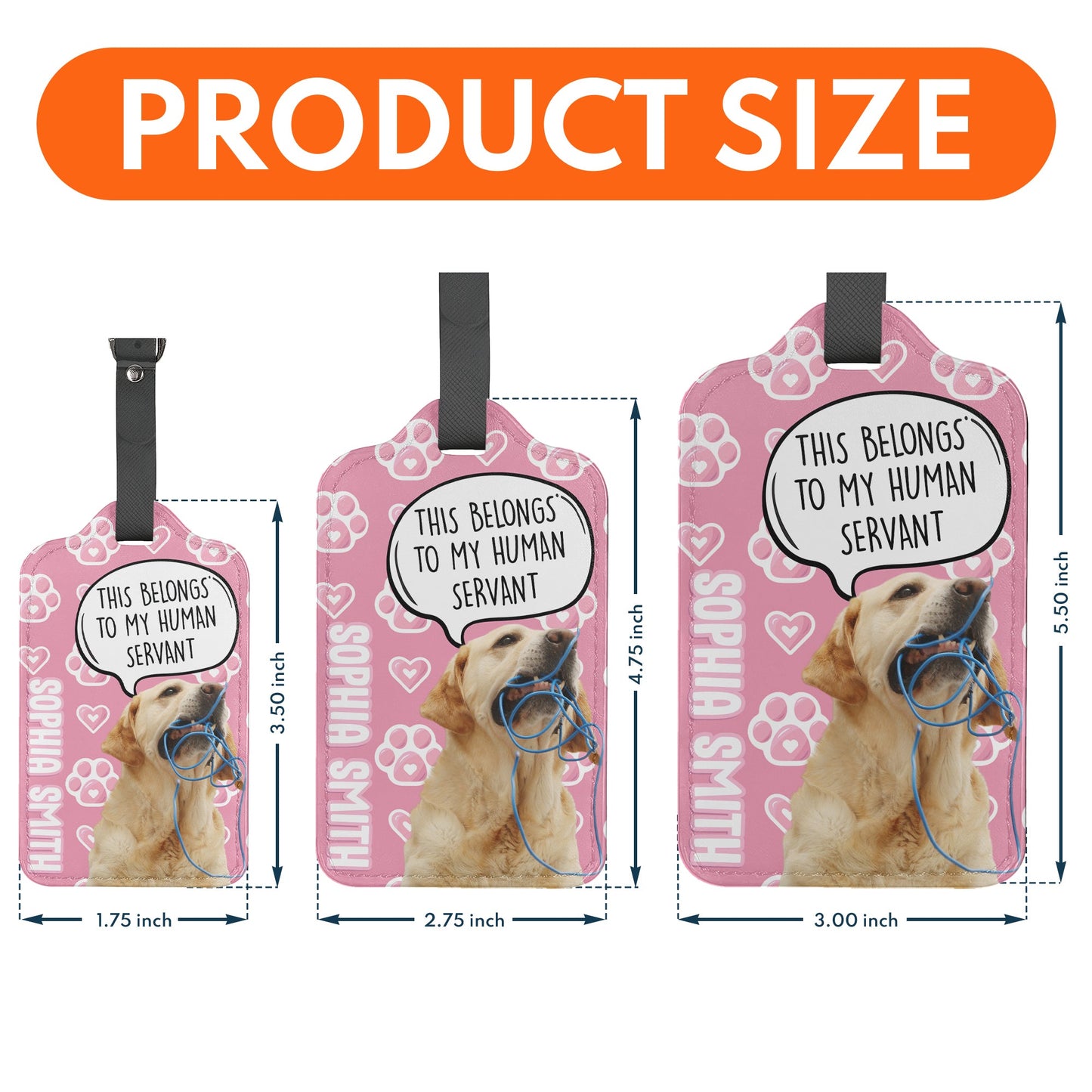 This Belongs To My Human Servant - Personalized Photo Luggage Tag