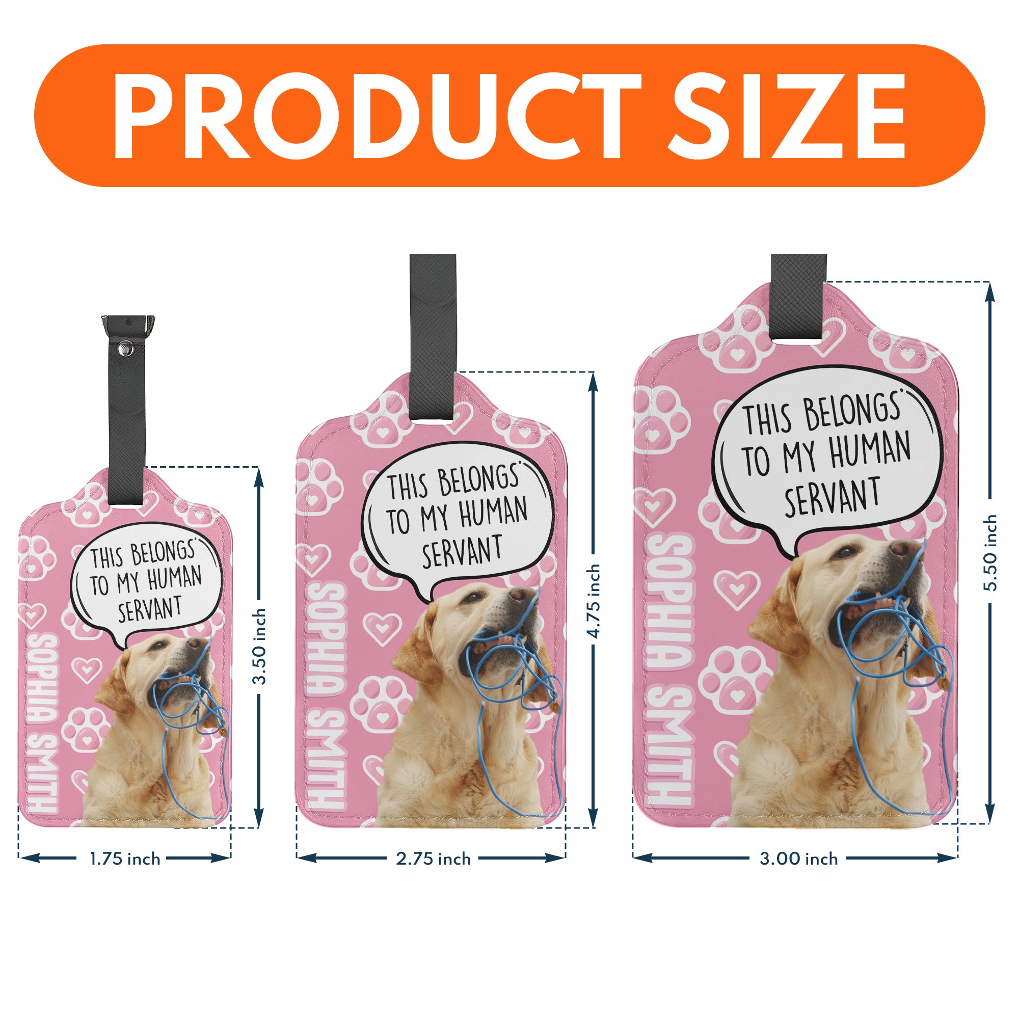 This Belongs To My Human Servant - Personalized Photo Luggage Tag