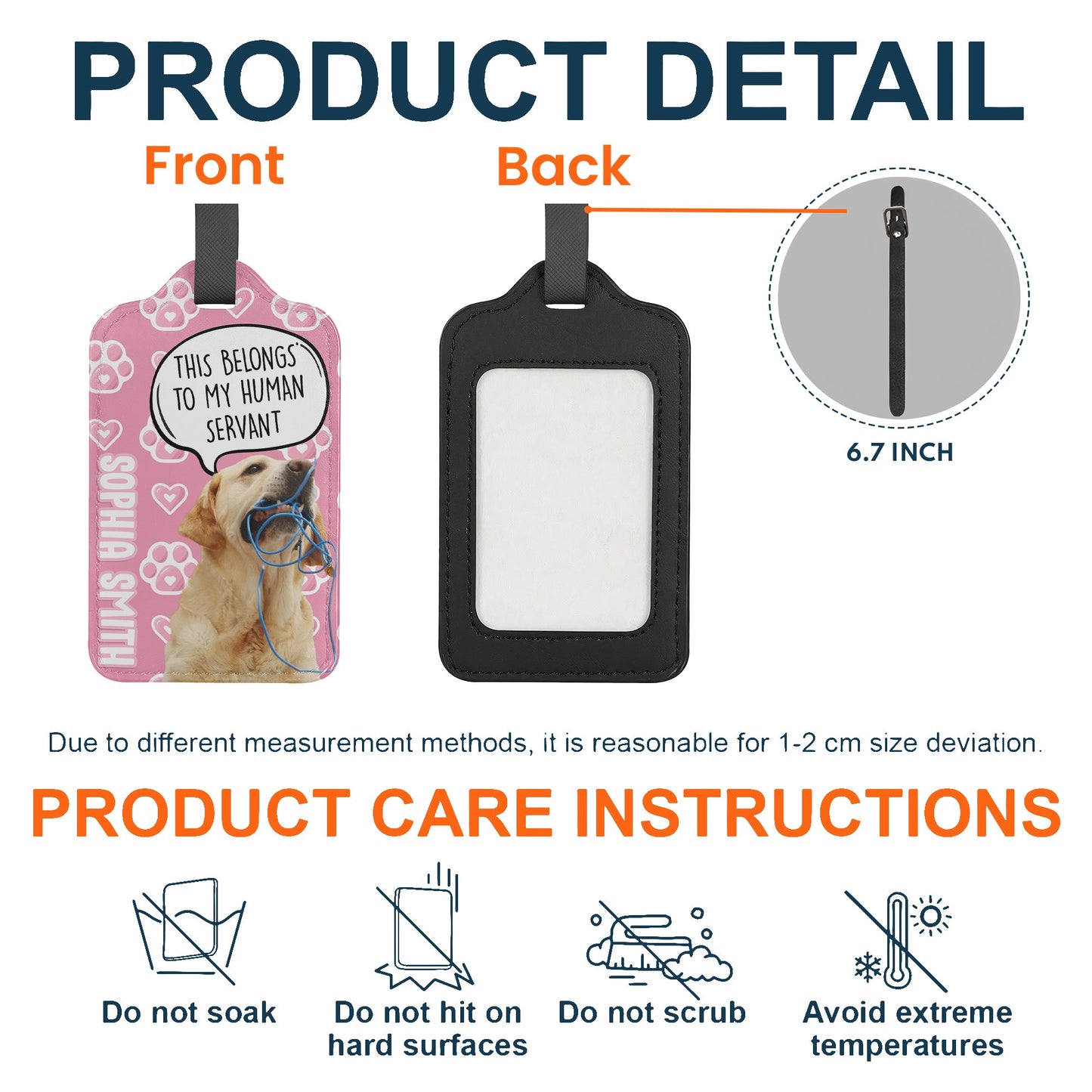 This Belongs To My Human Servant - Personalized Photo Luggage Tag