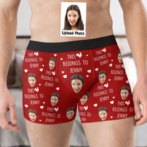 This Belongs To Naughty Gift For Couples - Personalized Photo Couple Matching Underwear