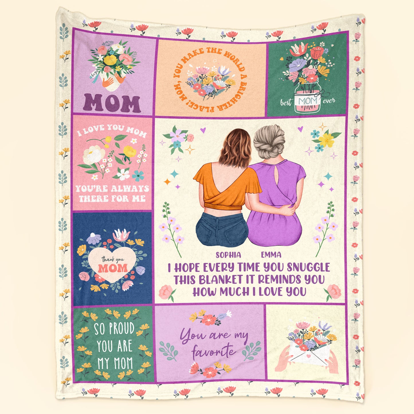 This Blanket Reminds You How Much I Love You Floral Patterns - Personalized Blanket