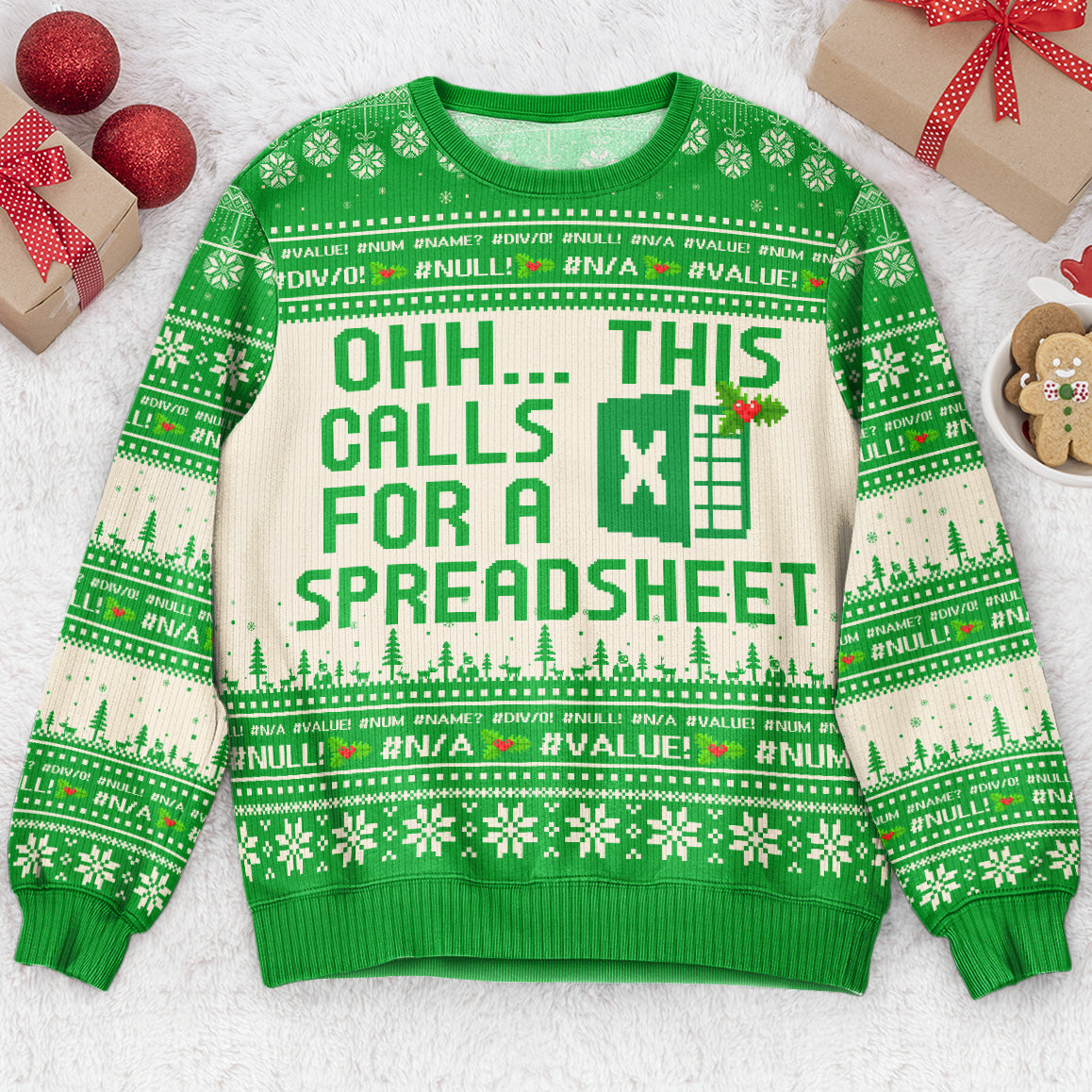 This Calls For A Spreadsheet - Funny Ugly For Coworkers, Boss - Personalized Ugly Sweater