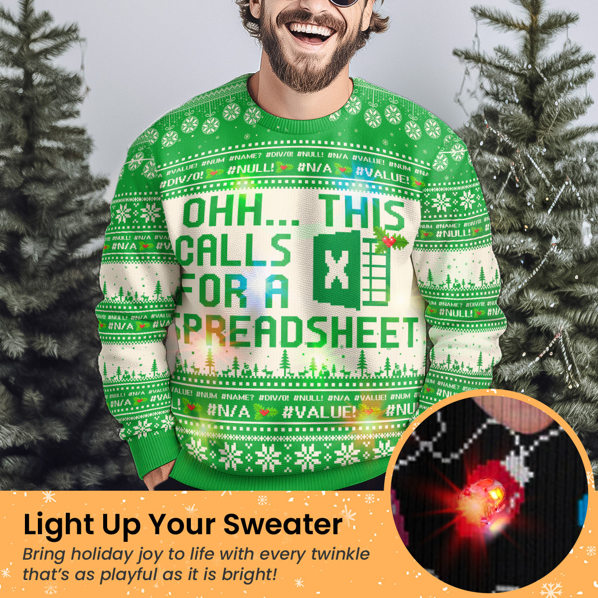 This Calls For A Spreadsheet - Funny Ugly For Coworkers, Boss - Personalized Ugly Sweater