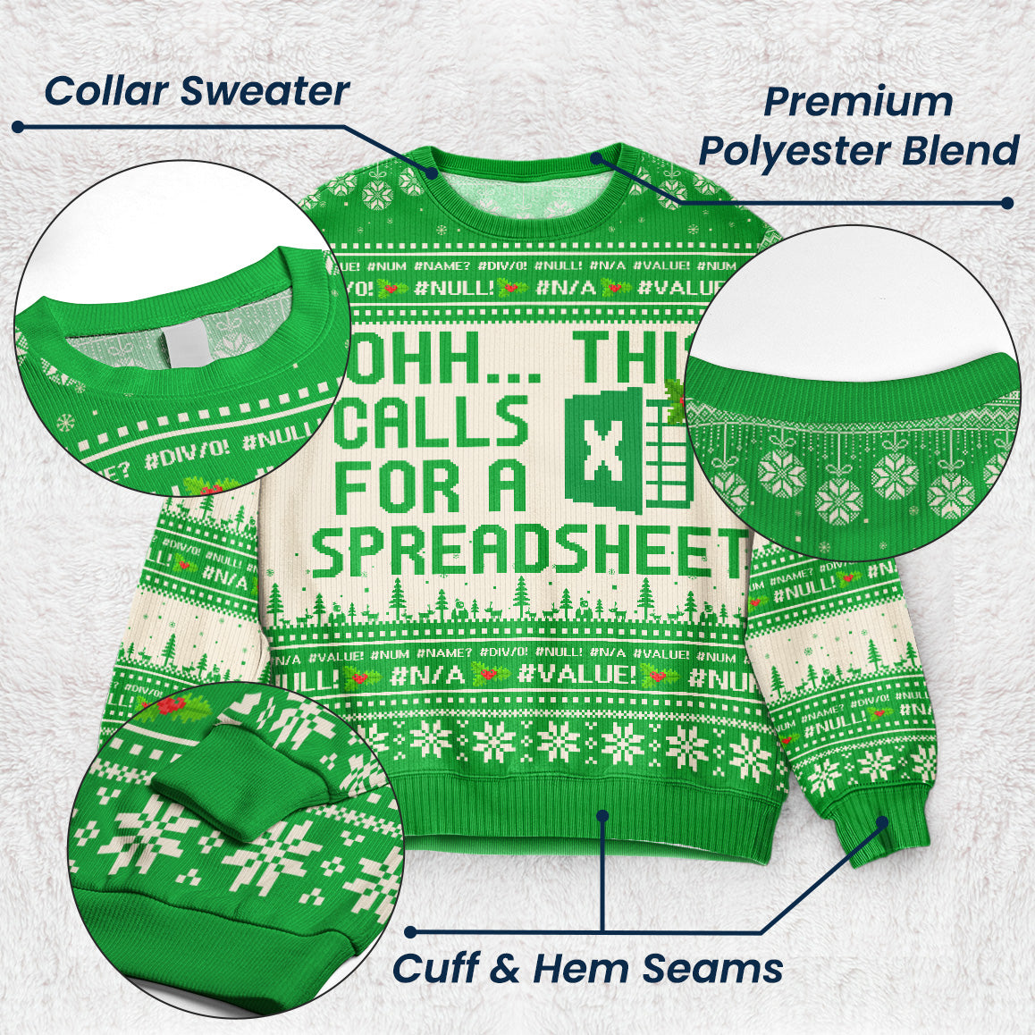 This Calls For A Spreadsheet - Funny Ugly For Coworkers, Boss - Personalized Ugly Sweater
