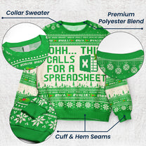 This Calls For A Spreadsheet - Funny Ugly For Coworkers, Boss - Personalized Ugly Sweater