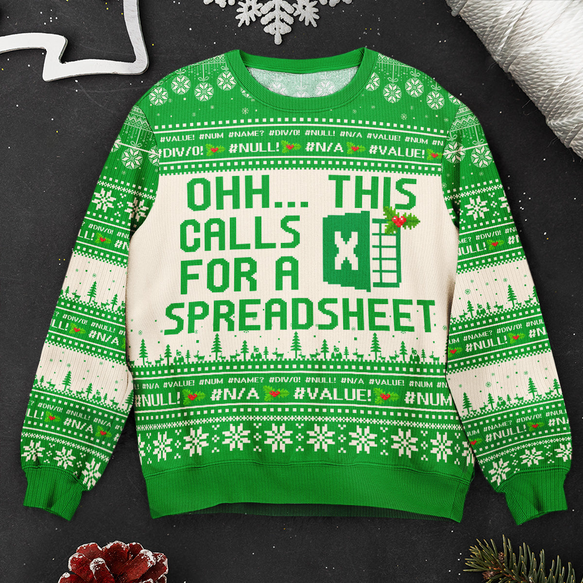 This Calls For A Spreadsheet - Funny Ugly For Coworkers, Boss - Personalized Ugly Sweater