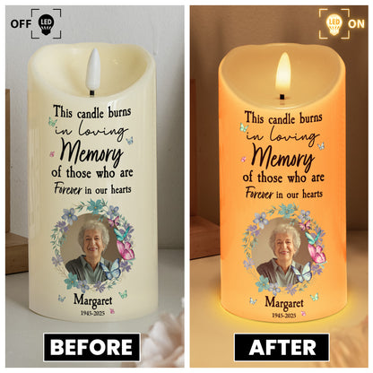 This Candle Burns In Loving Memory Memorial Candle - Personalized Photo LED Candle