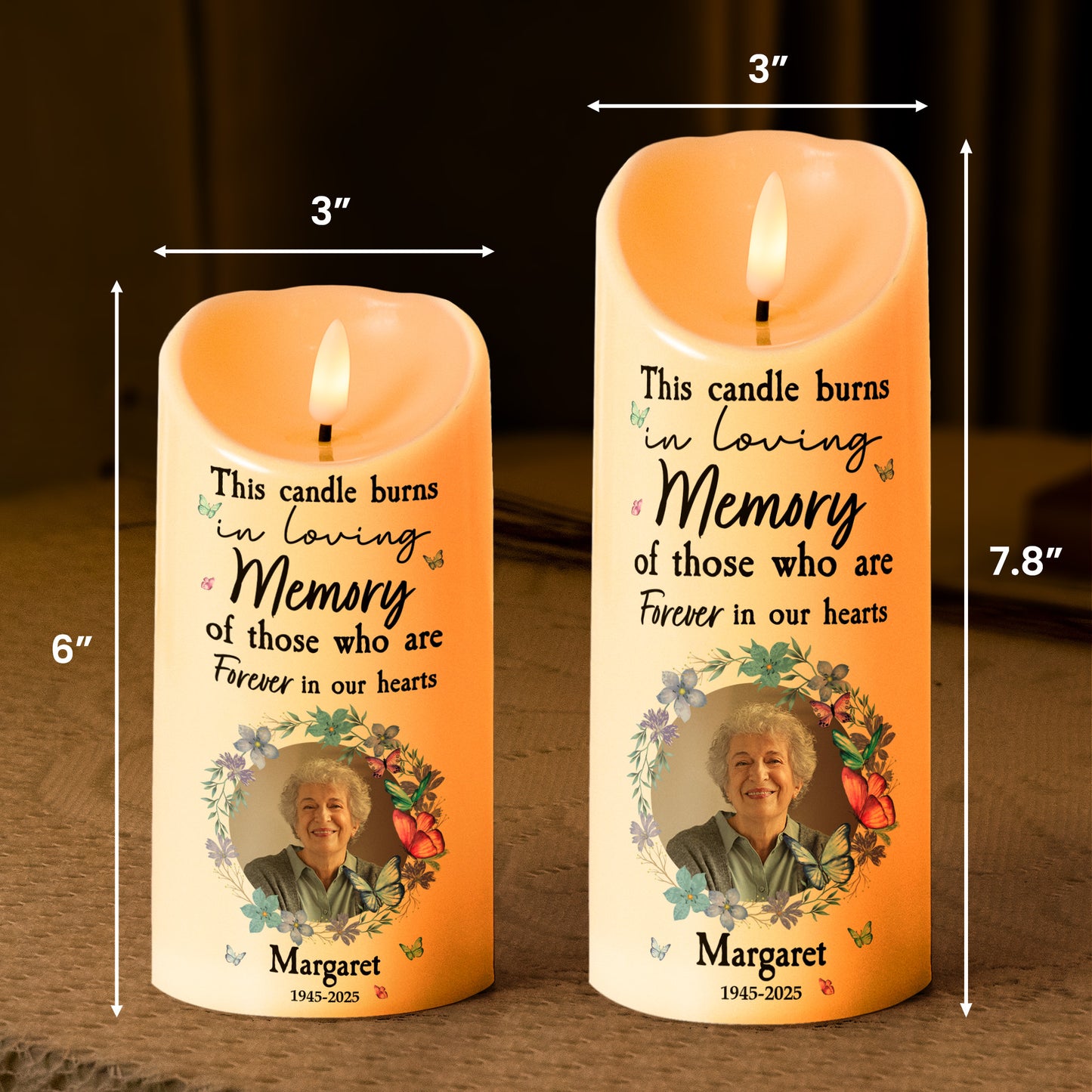 This Candle Burns In Loving Memory Memorial Candle - Personalized Photo LED Candle