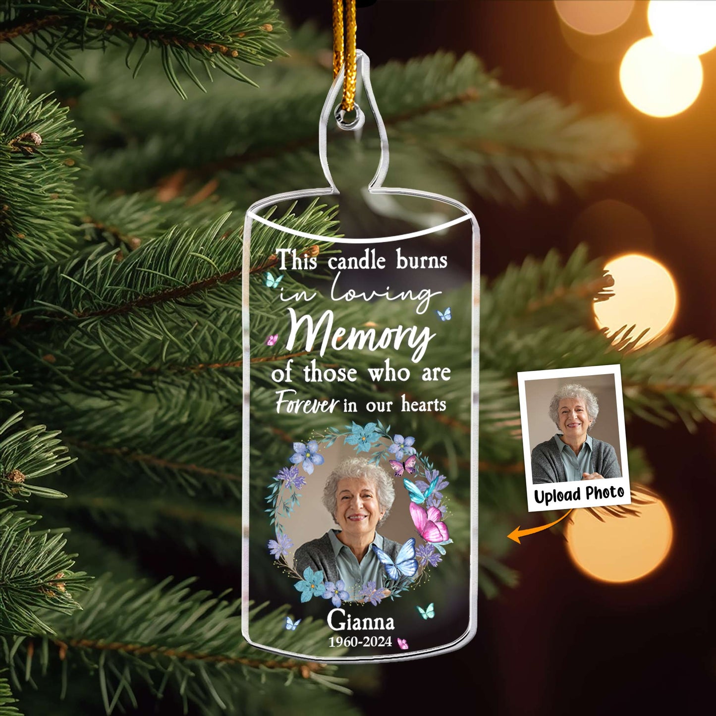 This Candle Burns Who Are Forever In Hearts. - Personalized Acrylic Photo Ornament