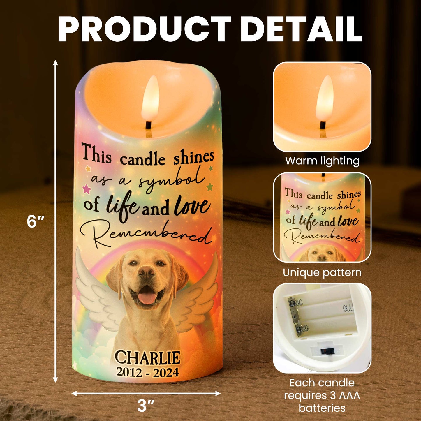 This Candle Shines As A Symbol Of Life And Love - Personalized Photo LED Candle