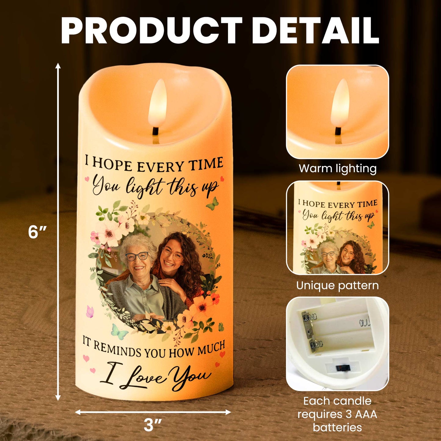 This Candles Reminds You How Much I Love You - Personalized Photo LED Candle