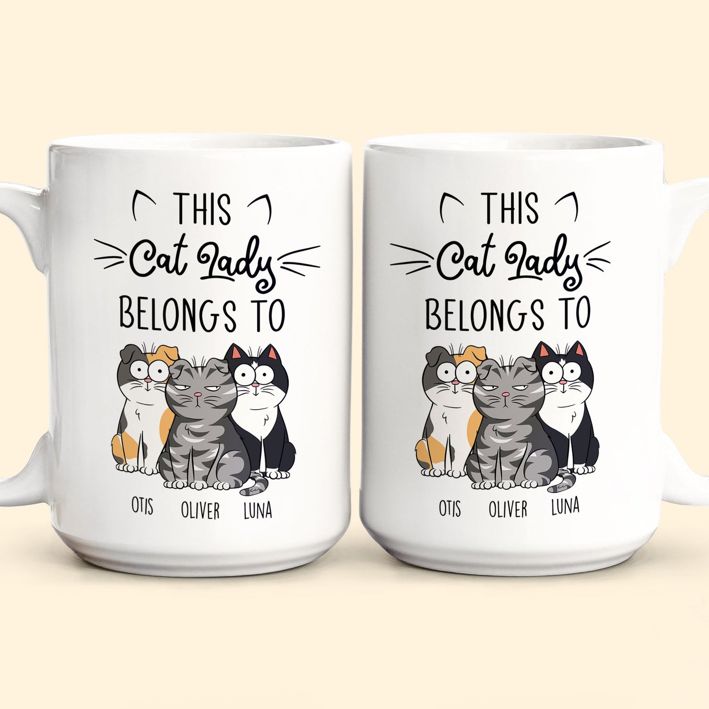 This Cat Lady Belongs To - Personalized Mug