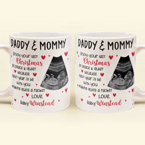 This Christmas, I'll Be Suggled Up In Mommy's Tummy - Personalized Mug - Christmas Gift For Daddy-To-Be, Father, Grandma, Grandpa, Family Members - From Baby, Bump