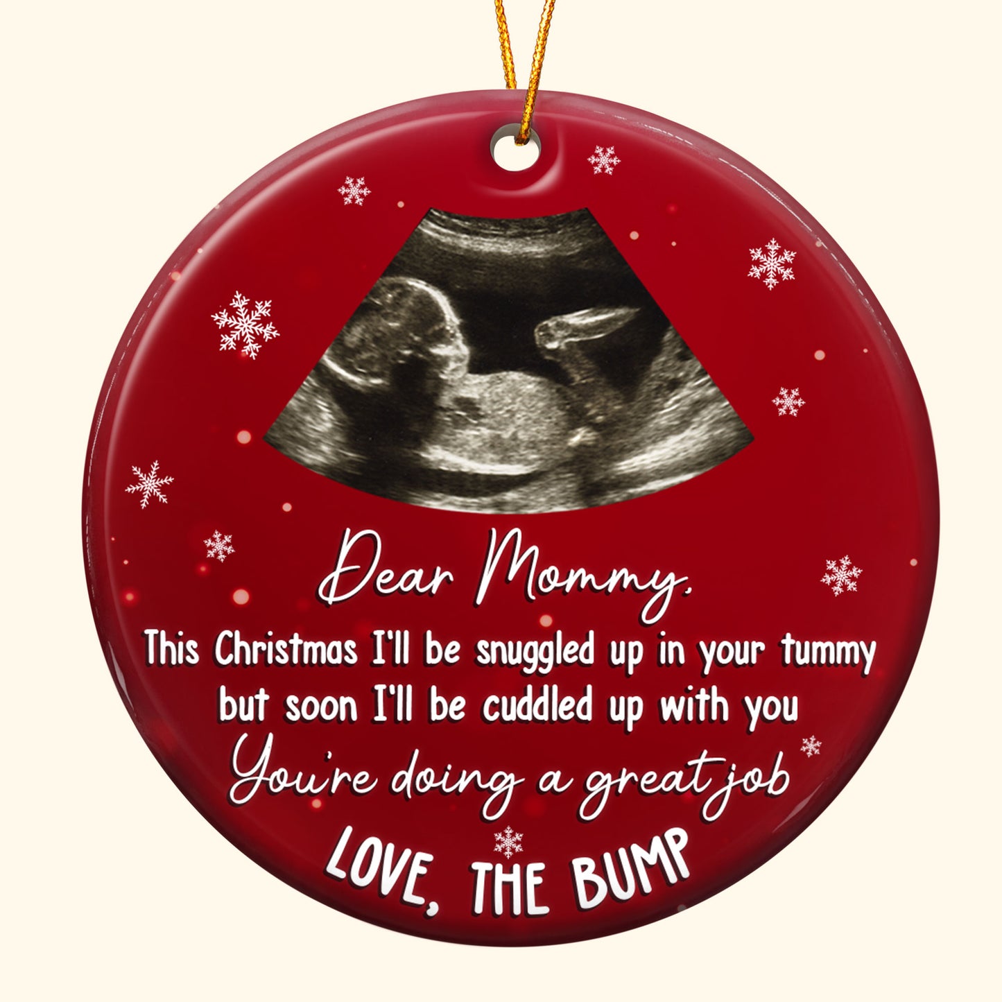 This Christmas I'll Be Snuggled - Personalized Photo Ceramic Ornament