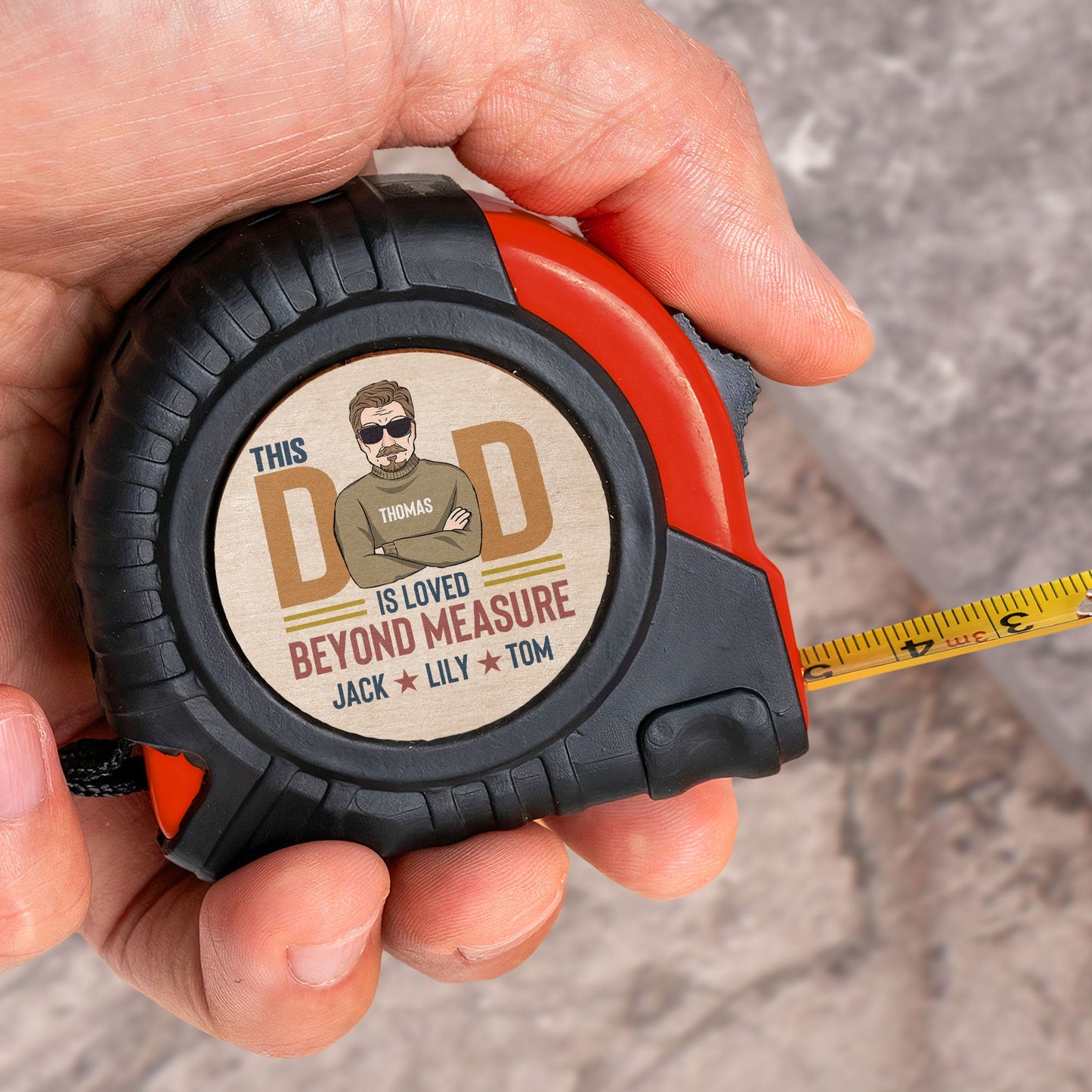 This Dad Is Loved Beyond Measure - Personalized Tape Measure