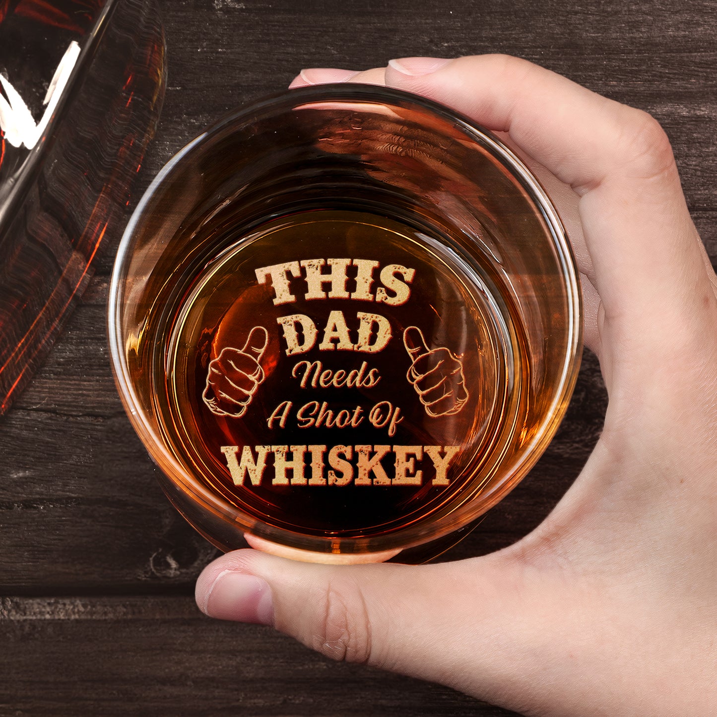 This Dad Needs A Shot Of Whiskey - Personalized Engraved Whiskey Glass