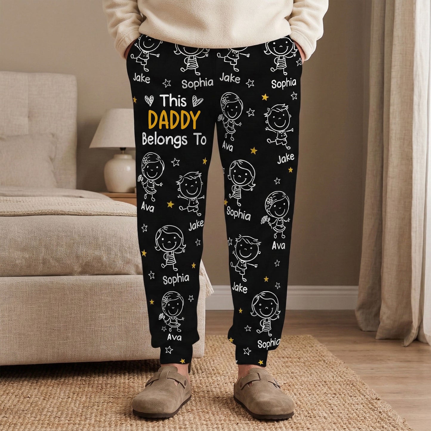 This Daddy Belongs To Doodle - Personalized Sweatpants, Lounge Pants With Pockets