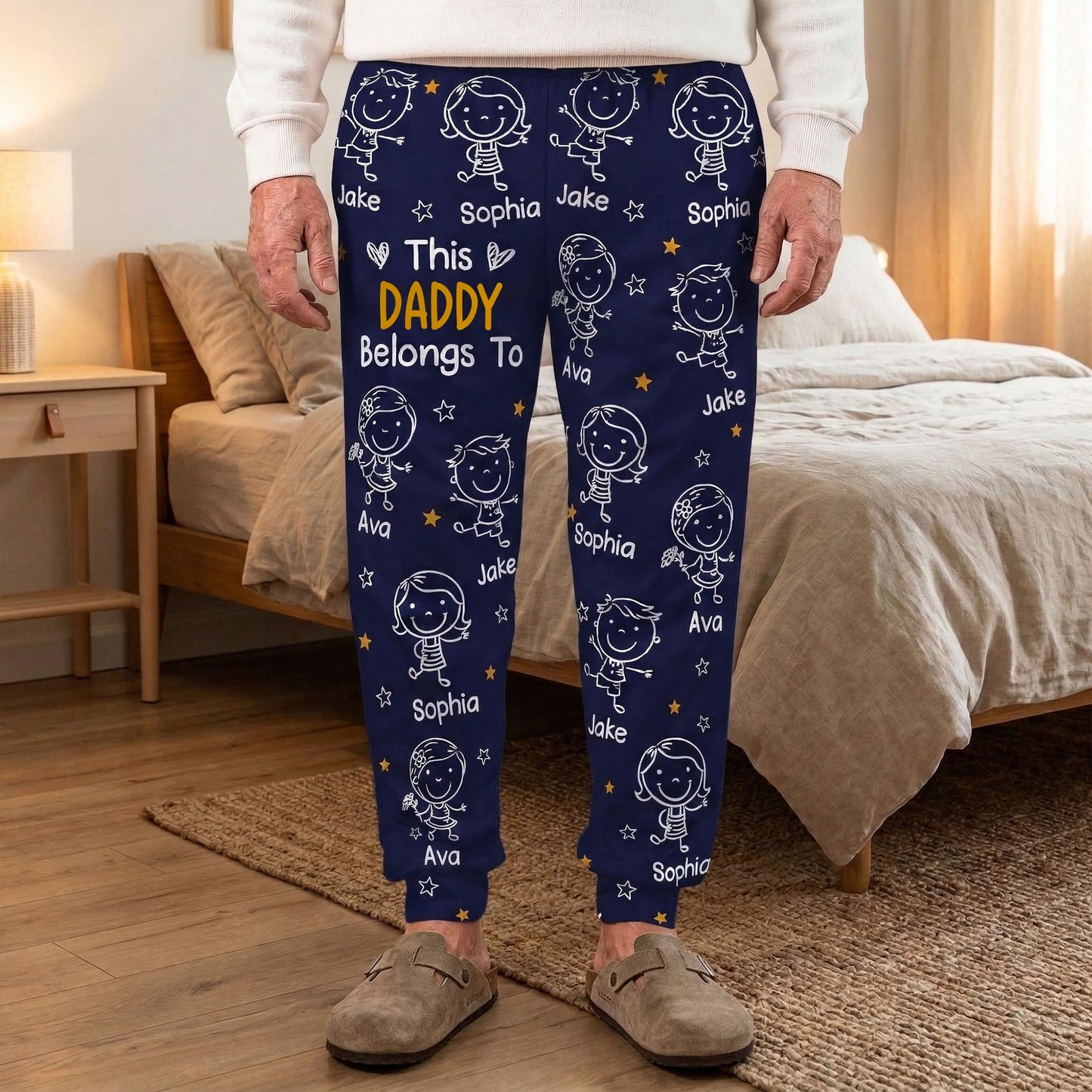 This Daddy Belongs To Doodle - Personalized Sweatpants, Lounge Pants With Pockets