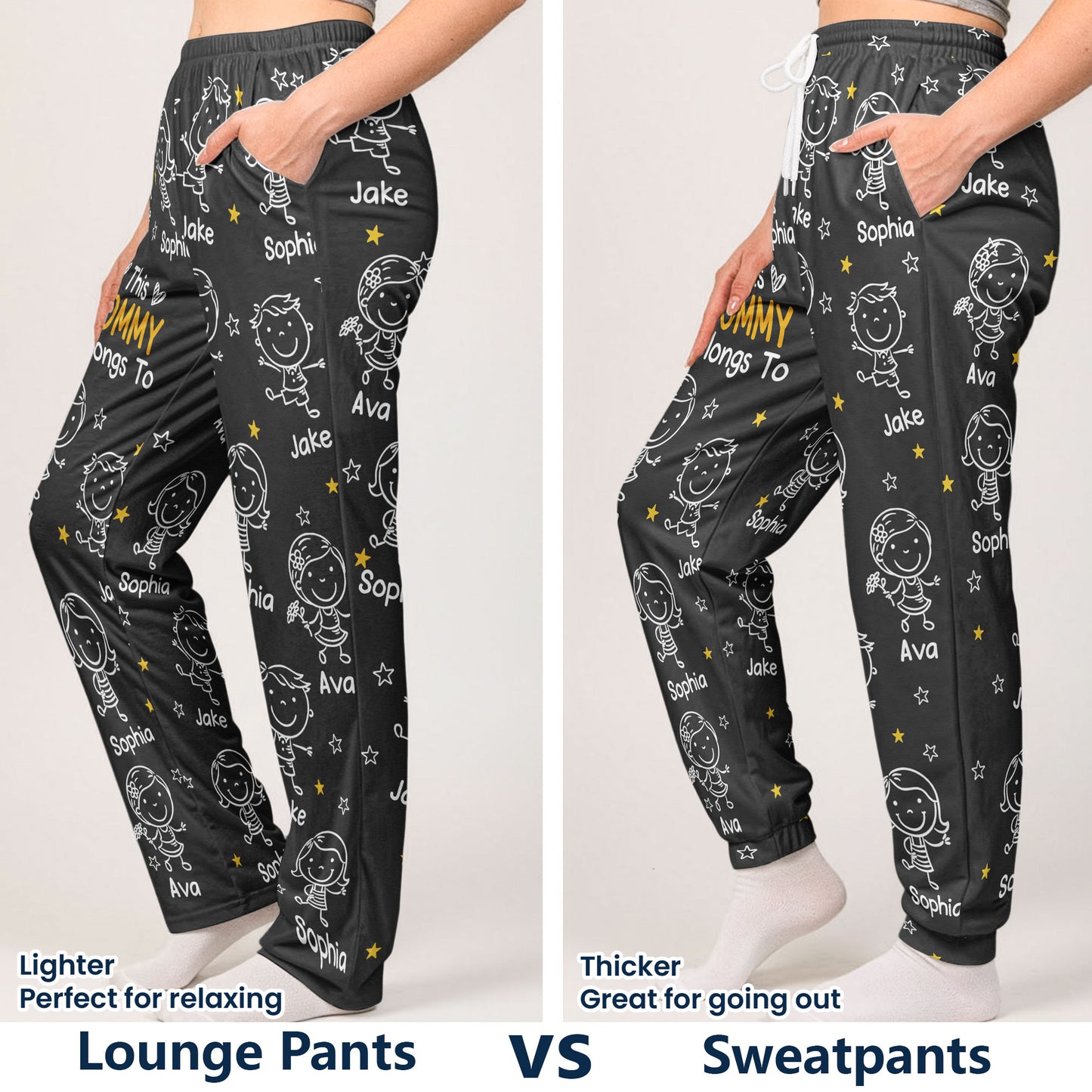 This Daddy Belongs To Doodle - Personalized Sweatpants, Lounge Pants With Pockets