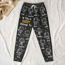 This Daddy Belongs To Doodle - Personalized Sweatpants, Lounge Pants With Pockets