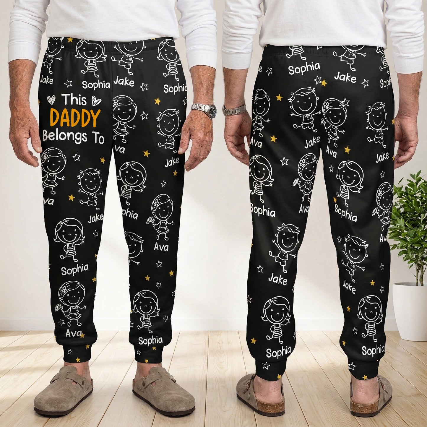 This Daddy Belongs To Doodle - Personalized Sweatpants, Lounge Pants With Pockets