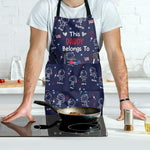 This Daddy Belongs To Independence Doodle Style - Personalized Apron