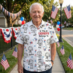 This Daddy Belongs To USA Flag Pattern - Personalized Hawaiian Shirt