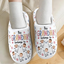 This Grandma Belongs To Custom Kid Faces - Personalized Photo Slippers