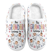 This Grandma Belongs To Custom Kid Faces - Personalized Photo Slippers