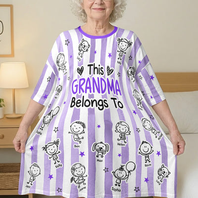This Grandma Belongs To Doodle - Personalized Sleep Tee