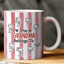 This Grandma Belongs To Doodle Watercolor - Personalized Mug
