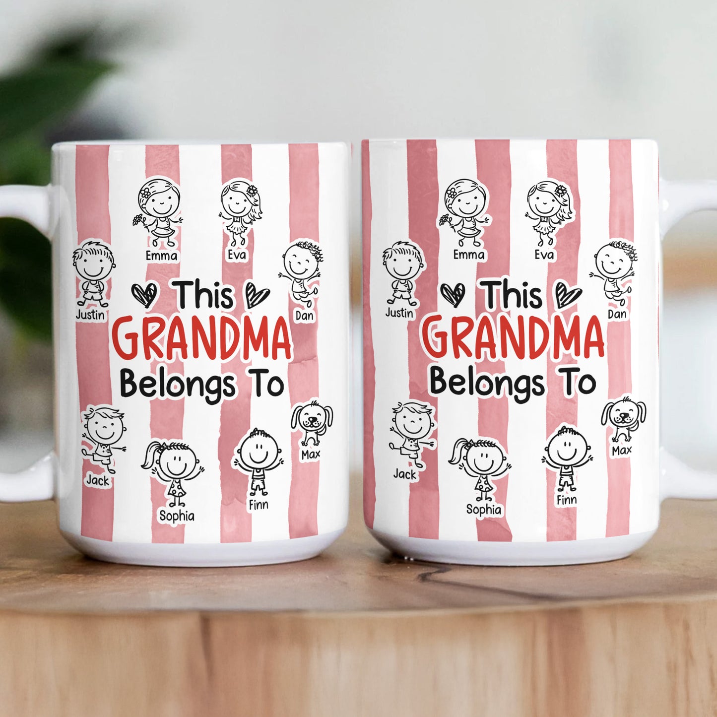 This Grandma Belongs To Doodle Watercolor - Personalized Mug