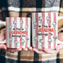 This Grandma Belongs To Doodle Watercolor - Personalized Mug