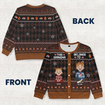 This Grandma Belongs To Gift For Her - Personalized Crewneck Cardigan