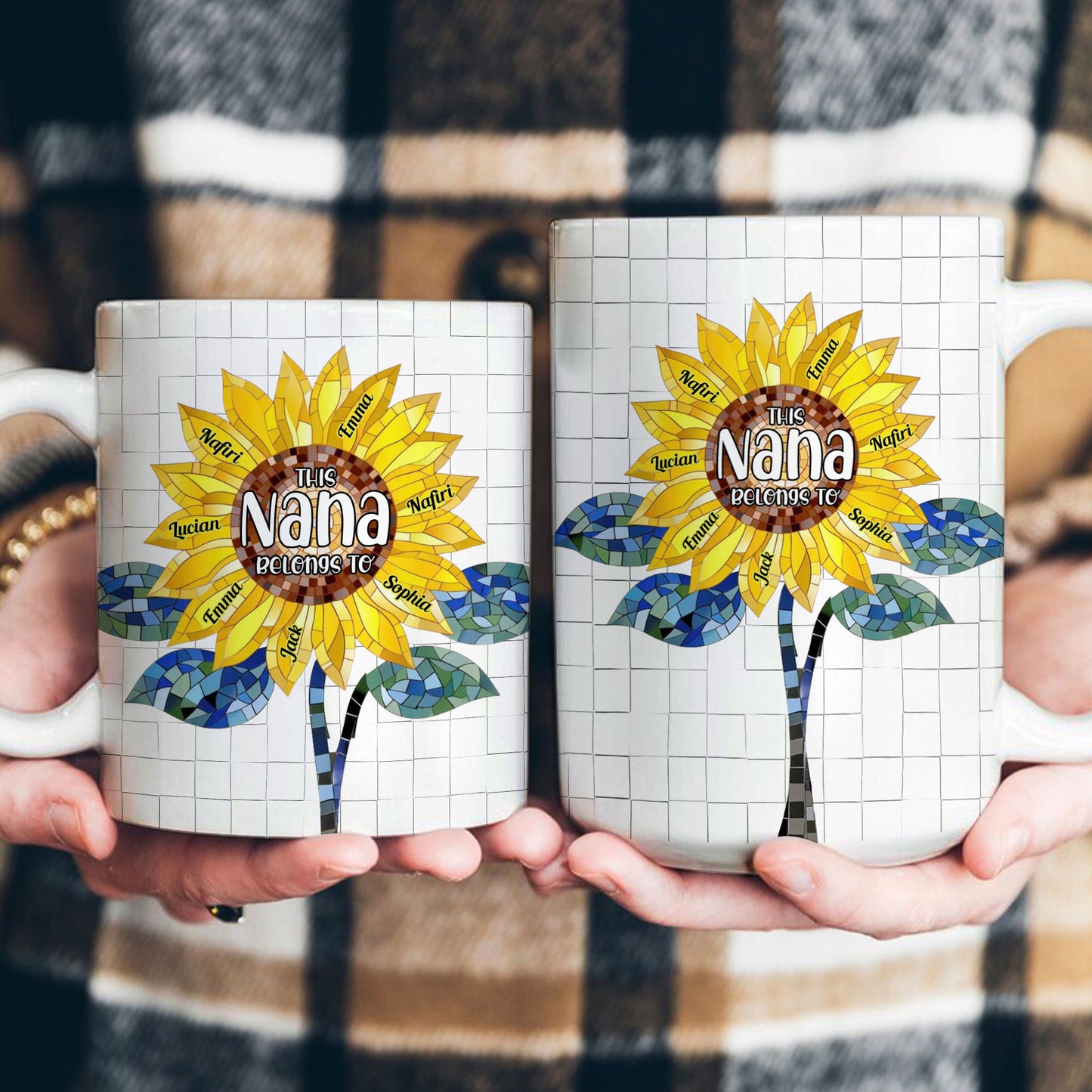 This Grandma Belongs To Mosaic Art Style - Personalized Mug