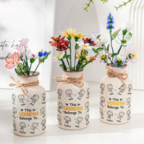 This Grandma Belongs To - Personalized Ceramic Vase (Only Vase, Flowers Excluded)