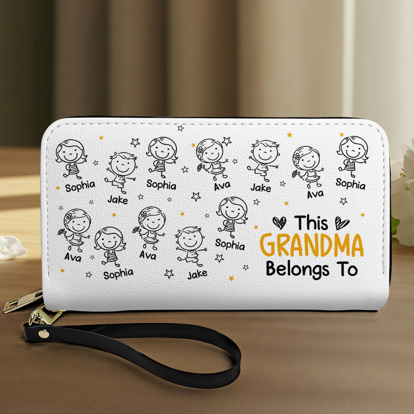 This Grandma Belongs To - Personalized Leather Long Wallet